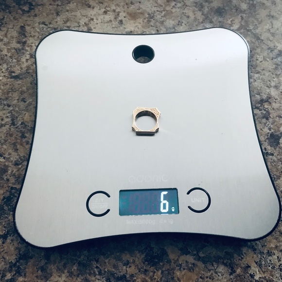 Solid 14K Yellow Gold Diamond & Sapphire Ring - Picture 16 of 16